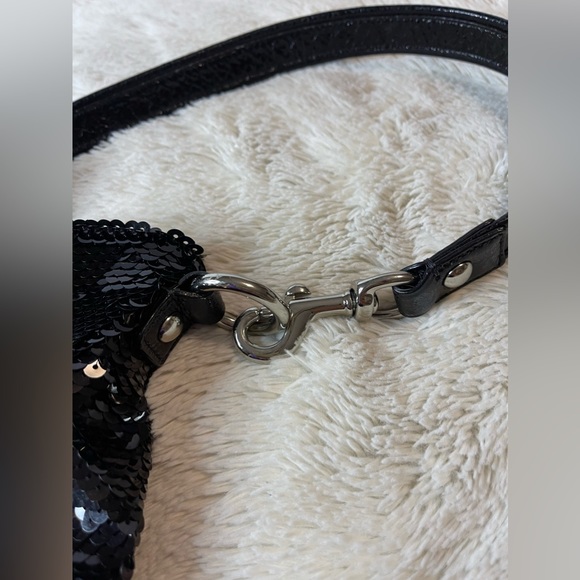 COACH Rare BLACK Sequin POPPY SPOTLIGHT Tote Shoulder Handbag #13821 - Picture 12 of 16